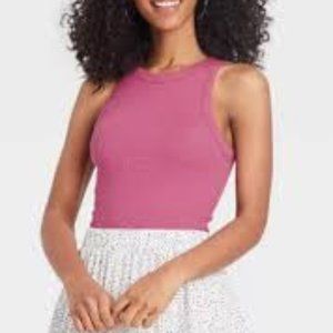 - A New Day Womens Ribbed Tank Top Pink New With Tags Size Large